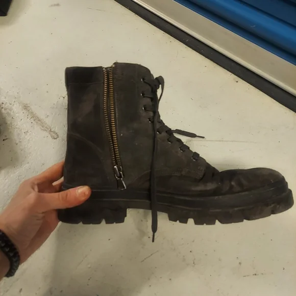 Bad ass zip up black leather boots by vince - joarbit.com